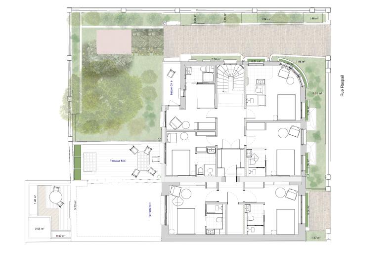 Résidence Raspail - Plan du R+1.
