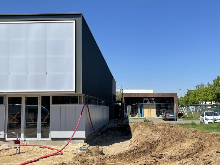 la halle en cours de chantier