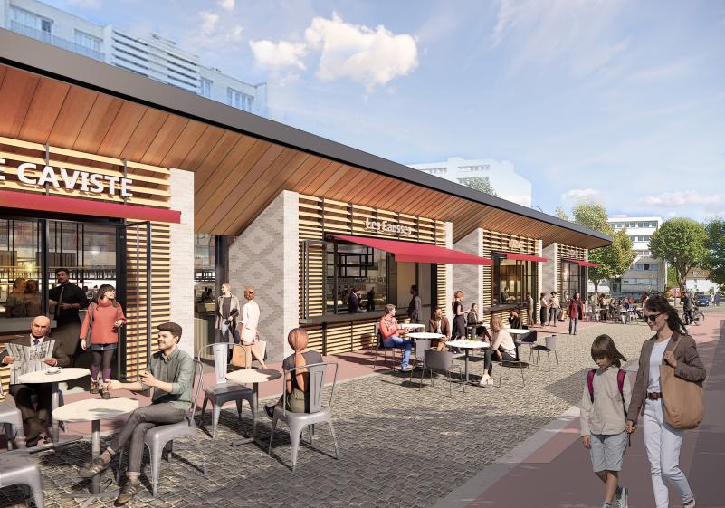 façade avec commerce rue la Boissière