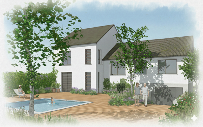 façade sud phase PC - texturée par IA