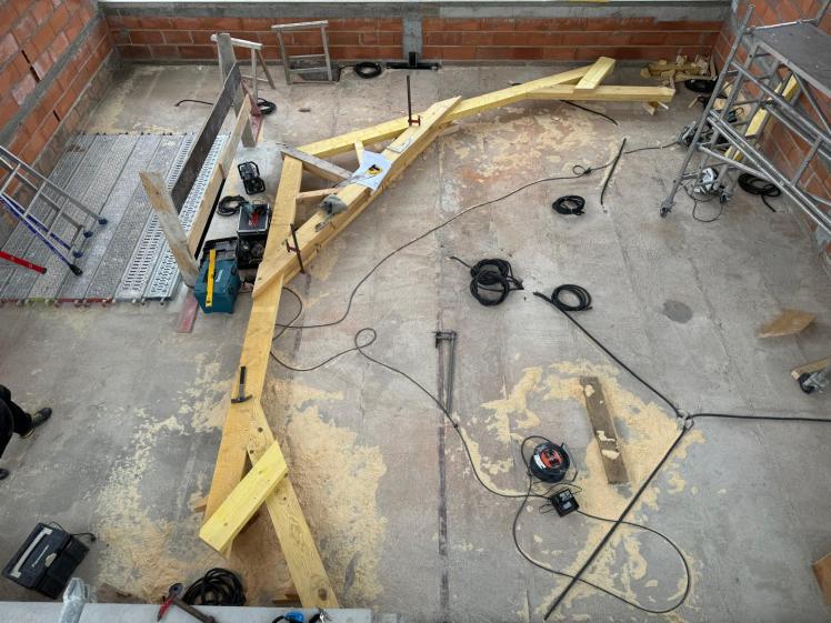 la charpente avant levage