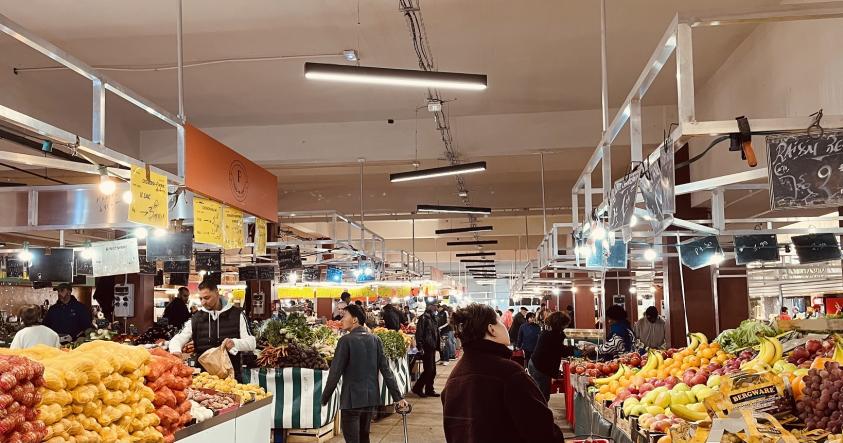 l'intérieur de la halle