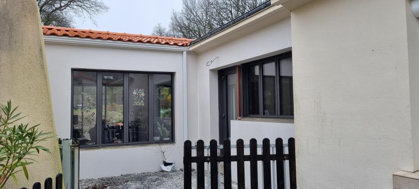 patio - Articulation entre existant et extension