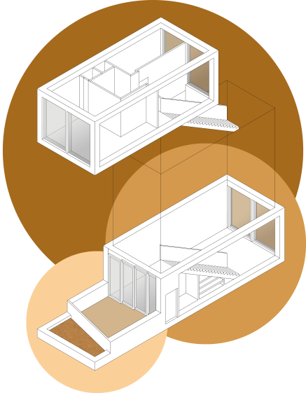 Axonométrie - Recherches sur l'appartement type 3 pièces