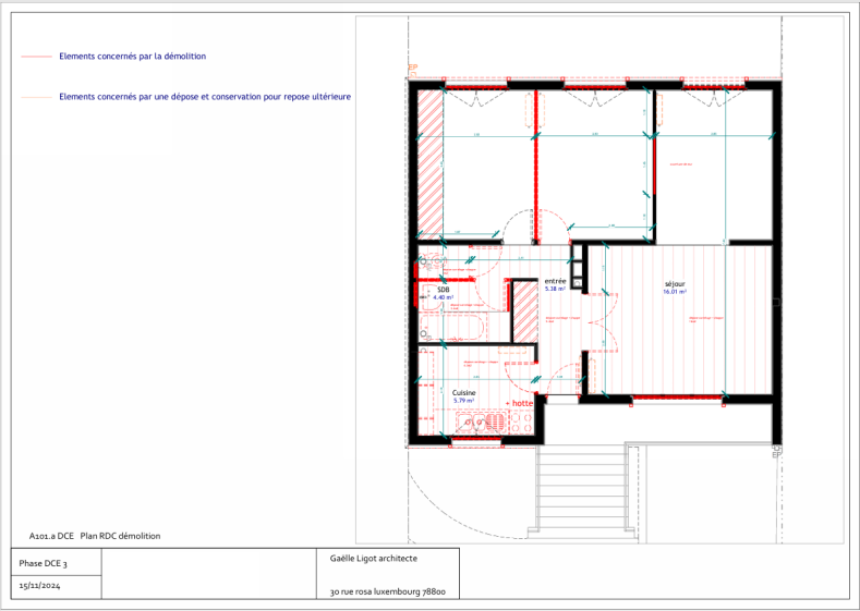 Extrait dossier DCE - Plan de démolition RDC