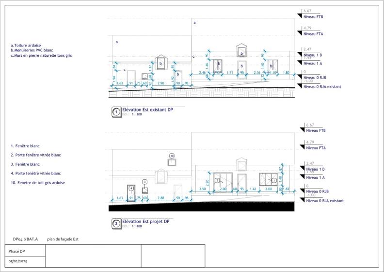 Extrait dossier DP - Façade Ouest