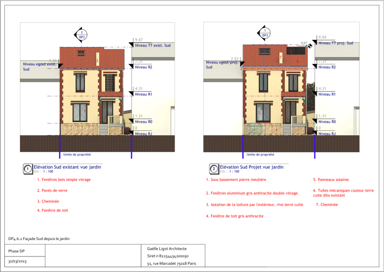 Extrait dossier DP - Façades sur rue