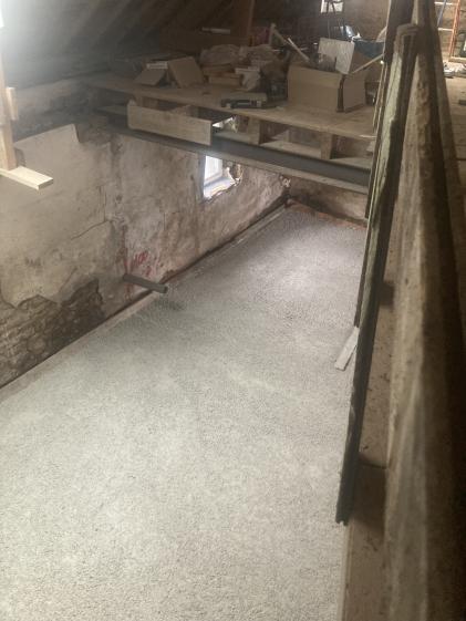 Présentation du chantier - Réalisation d'une dalle chaux liège