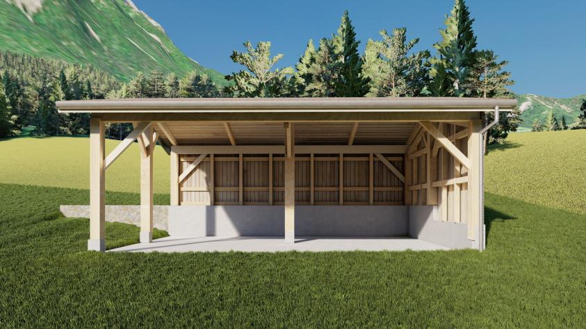 Création d'un garage agricole, état projeté. 