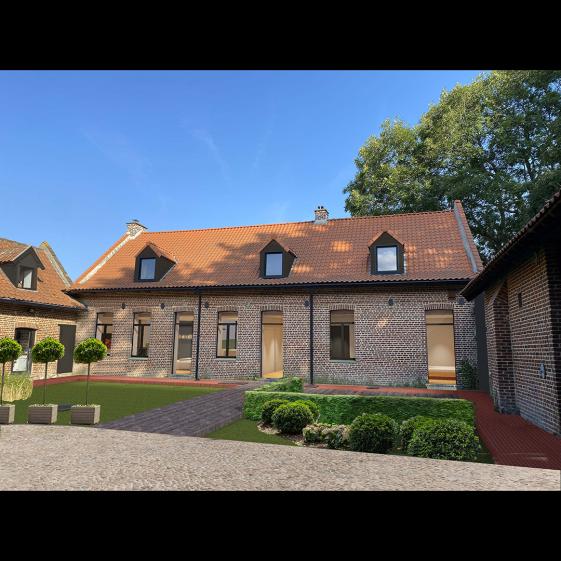 Perspective depuis cour au carré