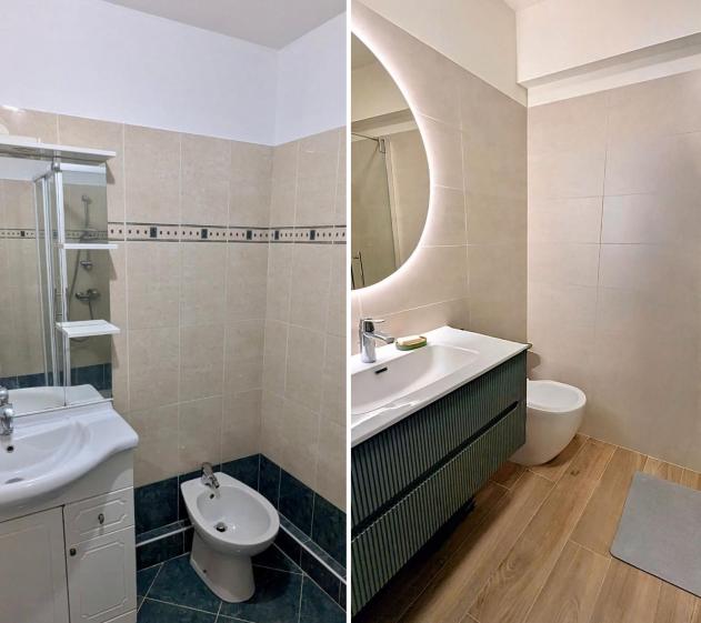 Salle de douche 1 avant - après