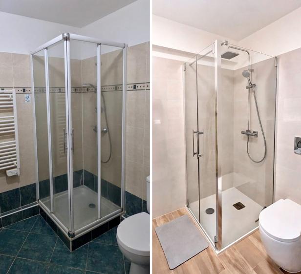 Salle de douche 2 avant - après