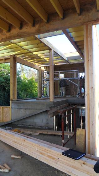 Mise en place de l'ossature bois