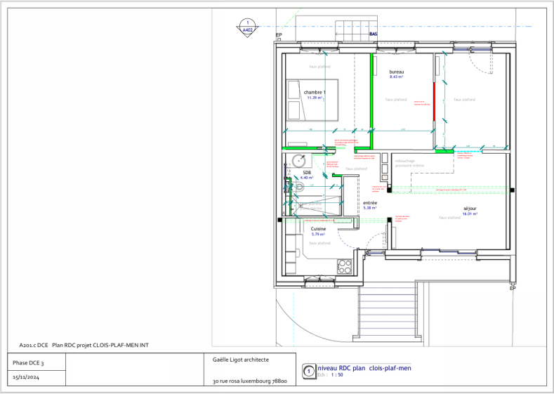 Extrait dossier DCE - Plan lot cloisons/men int
