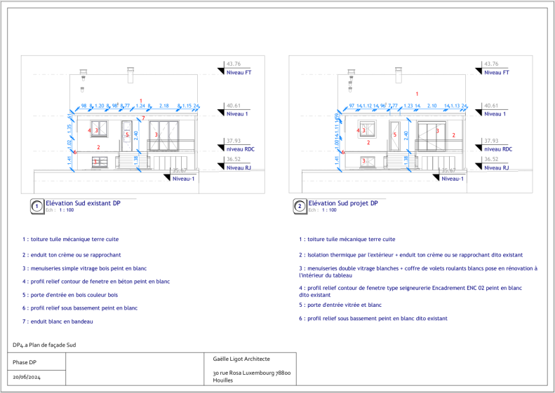 Extrait dossier DP - Façades