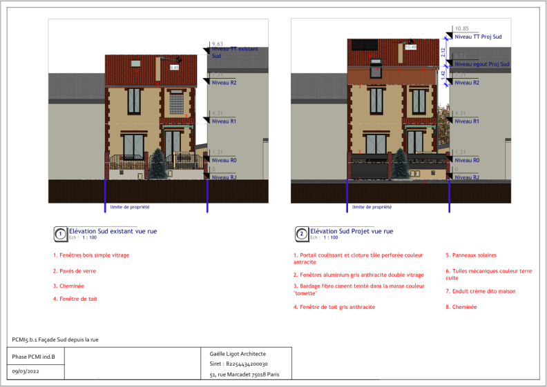 Extrait dossier PC - Façade Ouest