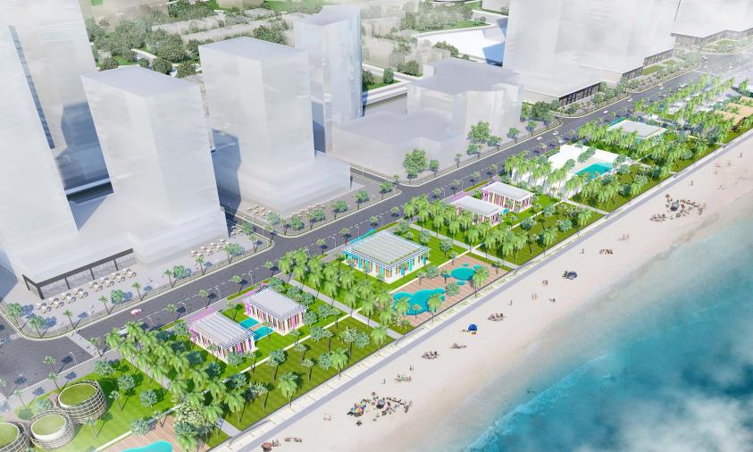 Bai Sau Thuy Van Vung Tau, Plage resiliente, jardin planetaire, ecosyteme, schema directeur, urbanisme durable, Skyline, Waterfront 