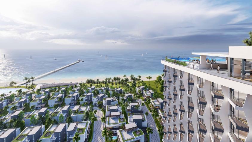 Condotels Alaric Atlantic The Maris Vung Tau, Vung Tau, Vietnam, Efficacité énergétique, façade balcons brise-soleil zone tampon bioclimatique