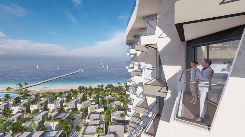 Condotels Alaric Atlantic The Maris Vung Tau, Vung Tau, Vietnam, Efficacité énergétique, façade balcons brise-soleil zone tampon bioclimatique