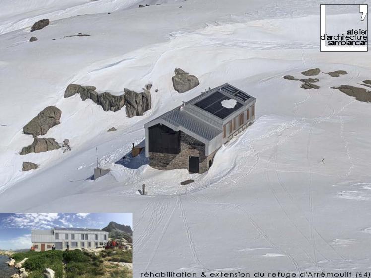 Vue du refuge sous la neige