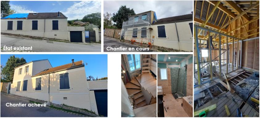 Surélévation, rénovation complète d’une maison à bièvres (91)