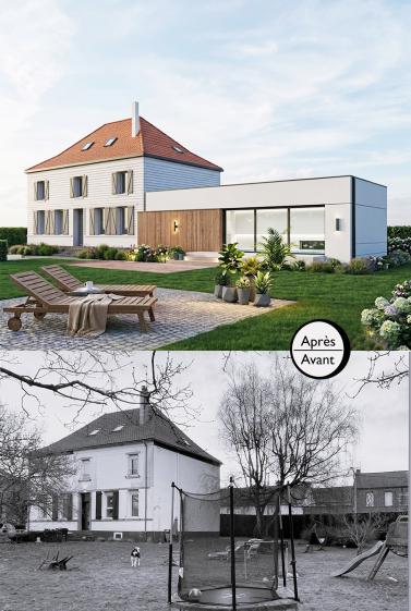 Extension de maison - avant/après