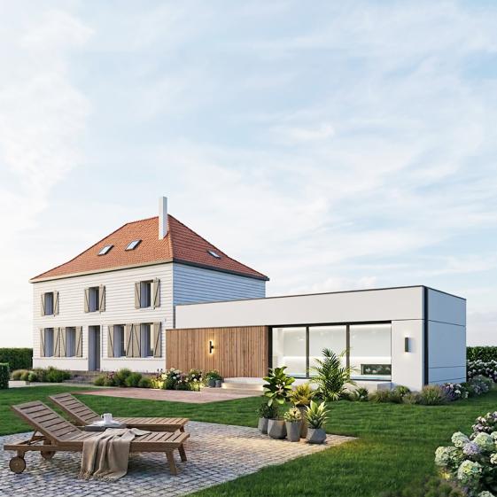 Extension avec piscine couverte
