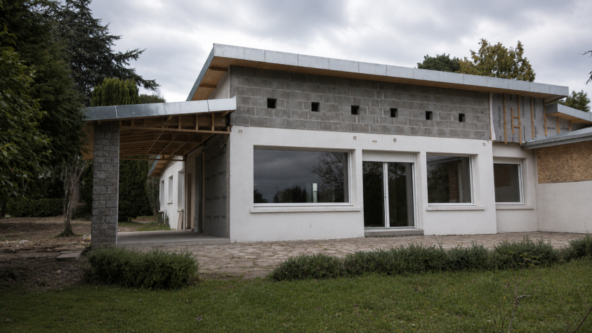 Maison après incendie - Travaux - Façade Sud