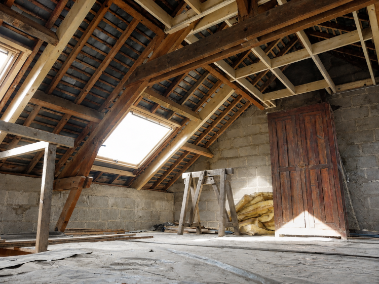 Travaux - Boisage combles et châssis de toit