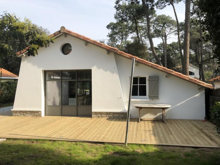 Vue de l'extenson, façade jardin