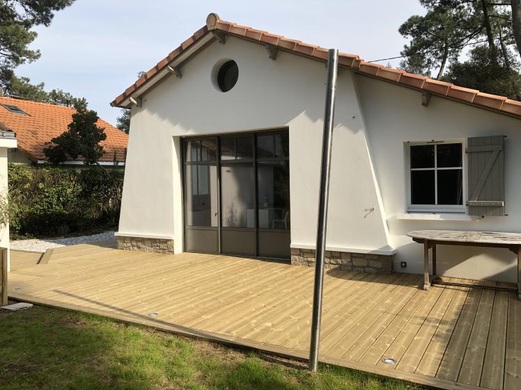Vue de l'extenson, façade jardin