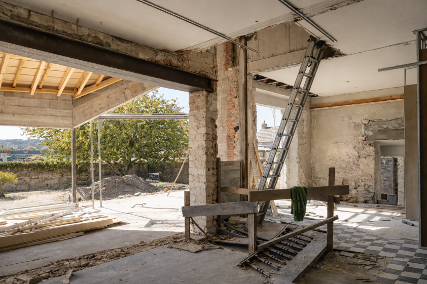 Vue intérieur - Percements façade et démolition des cloisons brique