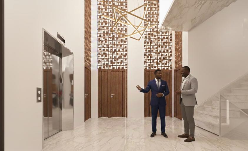 kipé-immeuble de haut standing-luxe-pallier-faz architecte