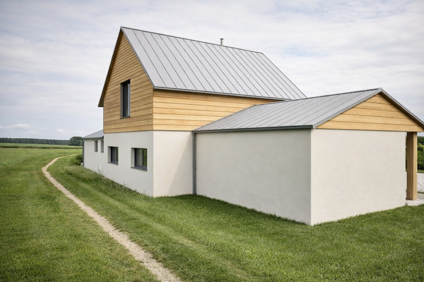 réhaussement ossature bois style agricole