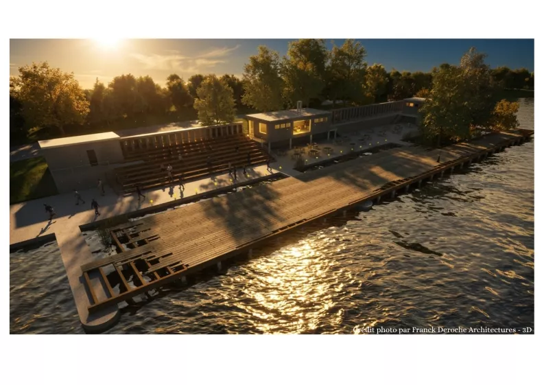 Vue aérienne des quais en phase projetée