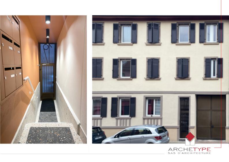 Rénovation de façade et communs d'un immeuble de logement - Strasbourg