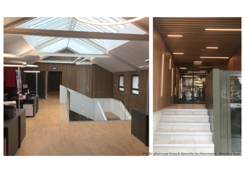 Vue de l'espace co-working et vue de l'entrée