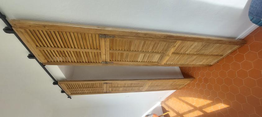 Volet a ventelles ancien , brise Vue sur Loggia