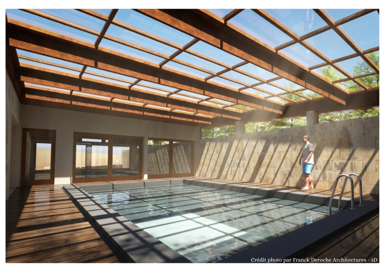 Vue intérieure de la piscine en phase projetée