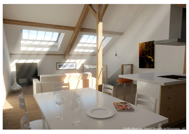 Vue intérieure de l'appartement en phase projetée