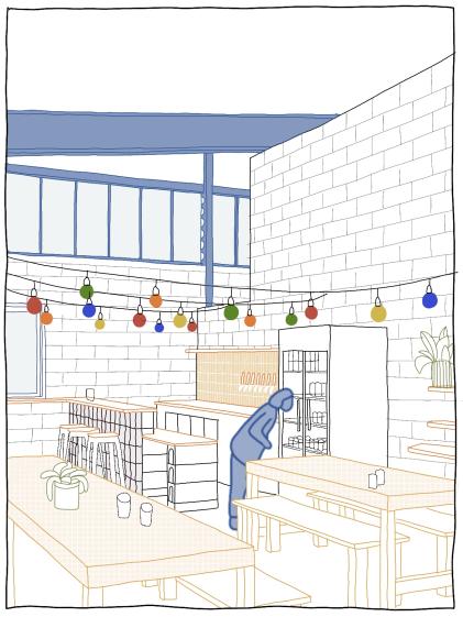 Croquis d'ambiance taproom