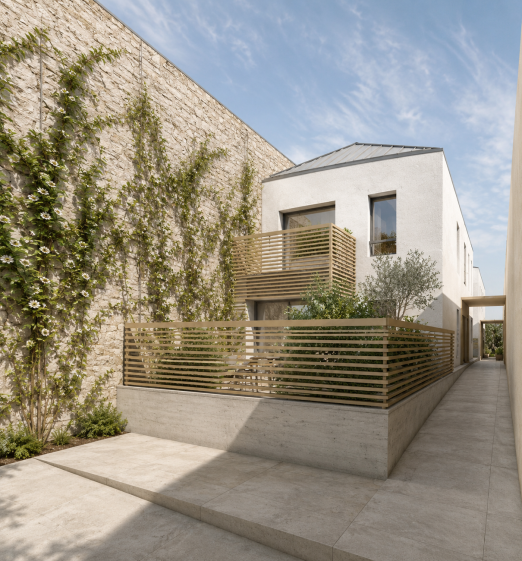 Vue maison de ville en cœur d'ilôt / visuel "une archi"