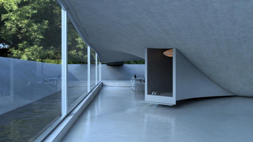 Perspective intérieure de l'entrée