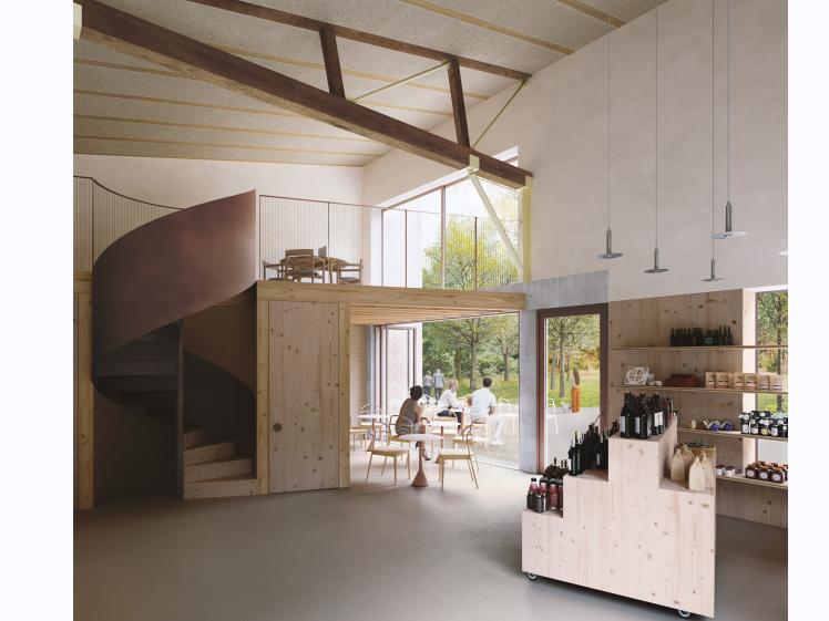 Intérieur du café-épicerie Intérieur du café-épicerie