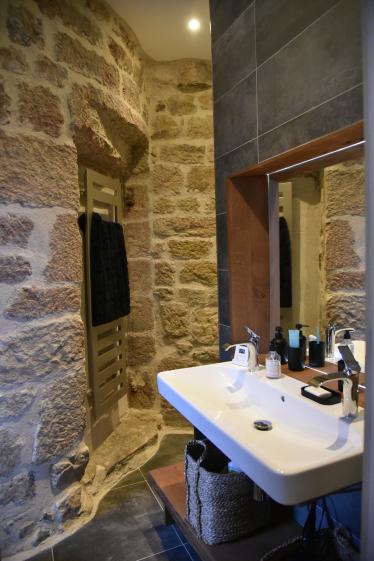 salle de bain pierres apparentes de la tour
