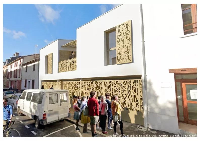 Vue projetée du bâtiment depuis la rue