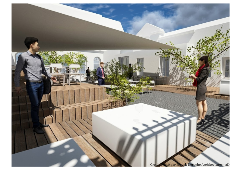 Vue n°3 de la cour intérieure en phase projetée