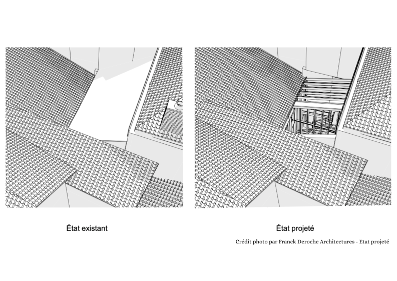Vue n°1 de la cour intérieure en phase projetée