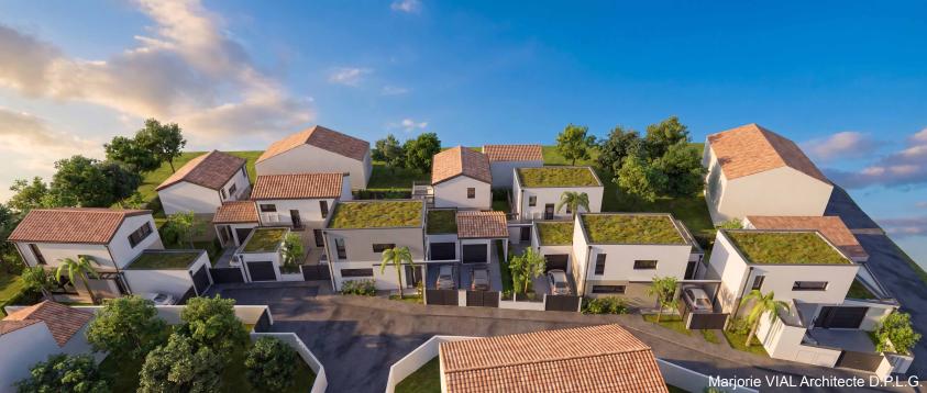 CONSTRUCTION D'UN LOTISSEMENT DE 8 MAISONS INDIVIDUELLES A LAGARDELLE Lotissement de 8 maisons individuelles d'une surface plancher totale de 680 m² sur un terrain de 2 060 m², compris voie d'accès et retournement pompier. Divisions parcellaires minimales, haute densité. Maisons T4 à étage avec garage, cour et jardin, destinées à la vente.