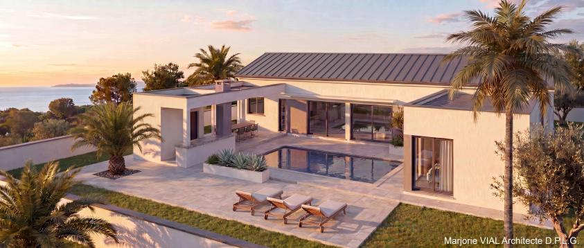 maison neuve contemporaine avec piscine